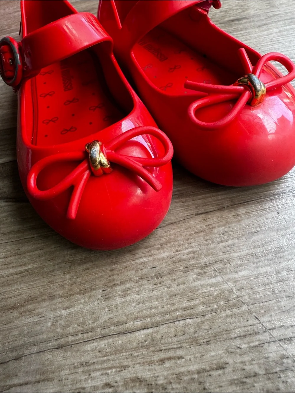 Mini melissa red bow flats ballet flats size 7